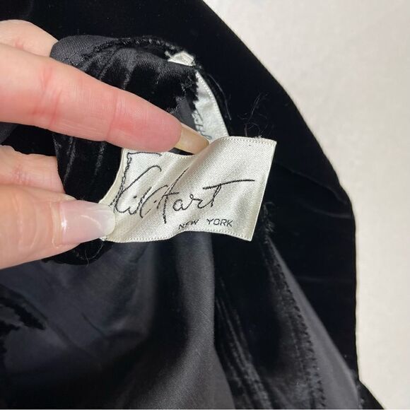 Kiki Hart New York Vintage Velvet Two Piece Cocktail Dress Set Black - Picture 6 of 10